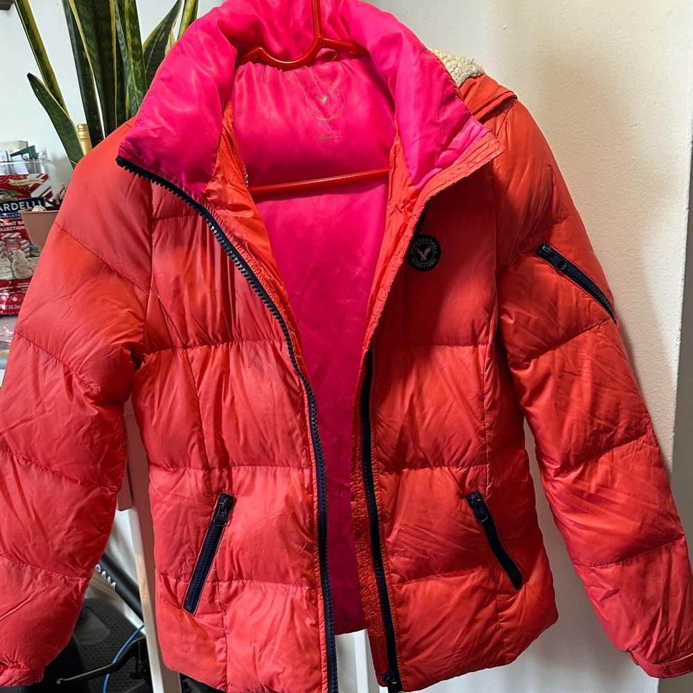 American Eagle Outfitters Kids Bright Red Puffer Jacket